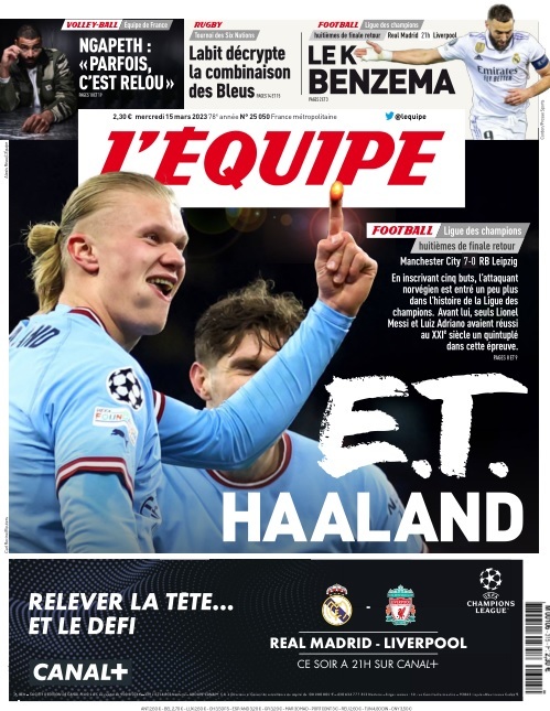 L'equipe du 15 Mars 2023