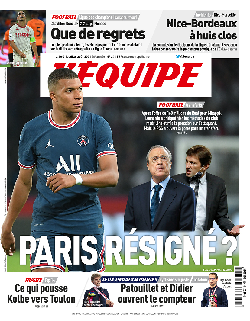 L’equipe du 26 Aout 2021