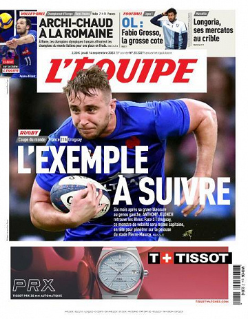 L’equipe du Jeudi 14 Septembre 2023