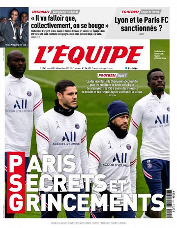 L’equipe du Mardi 21 Décembre 2021