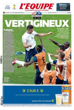 L' Equipe du samedi 21 juin 2014