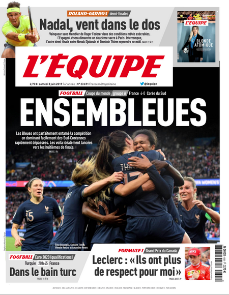 L’equipe du Samedi 8 Juin 2019