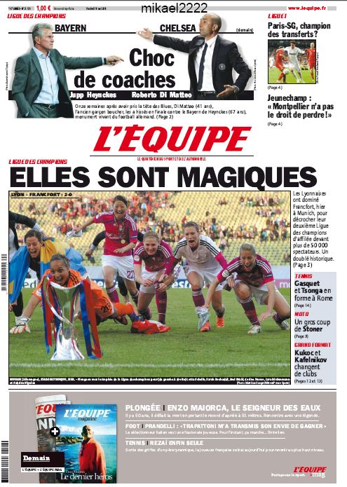 L'equipe du vendredi 18 mai 2012