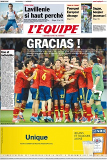 L'equipe Edition du 02 Juillet 2012