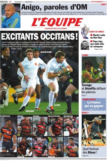 L'Equipe edition du 06 Janvier 2012