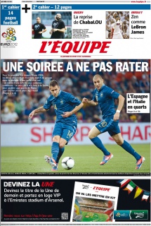 L'equipe Edition du 19 Juin 2012