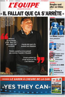 L'Equipe edition du 20 Janvier 2012