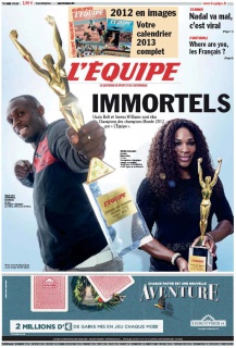 L'equipe Edition du 29 Decembre 2012