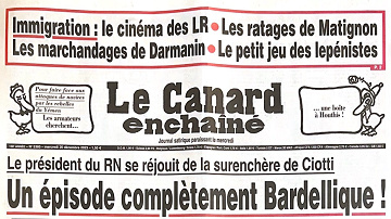 Le Canard Enchaîné du Mercredi 20 Décembre 2023