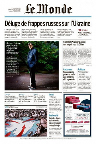 Le Monde du 11 Octobre 2022