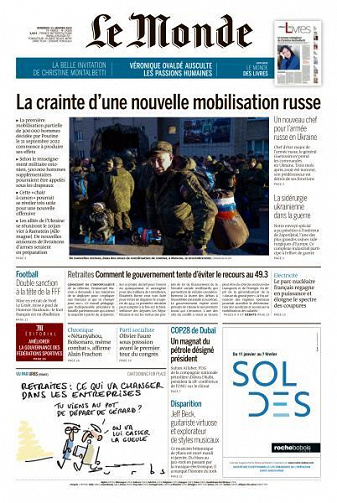 Le Monde du 13 Janvier 2023