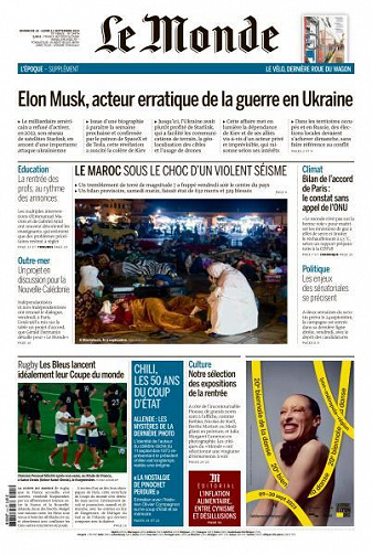 Le Monde du Dimanche 10 et Lundi 11 Septembre 2023