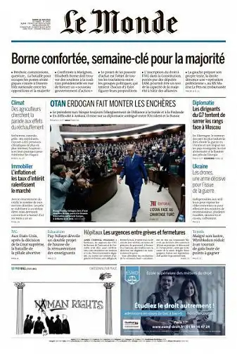 Le Monde du Mardi 28 Juin 2022