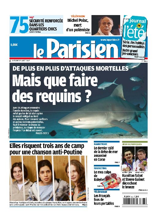 Le Parisien 8 Aout 2012